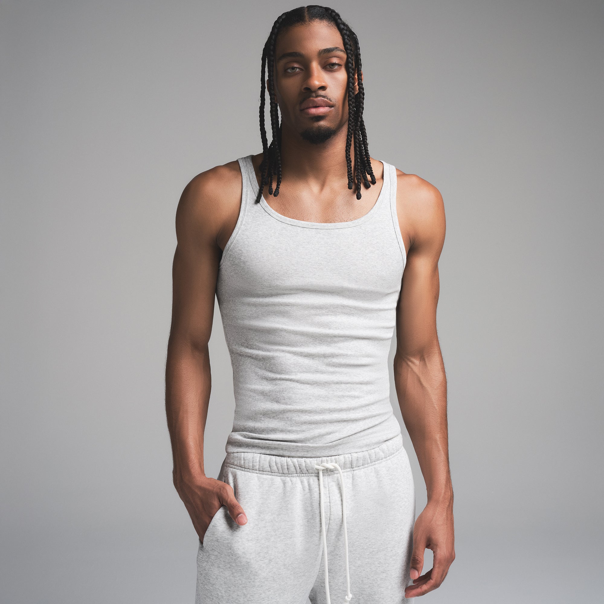 SKIMS COTTON MENS RIB TANK 3-PACK | ECRU MULTI - Image 5