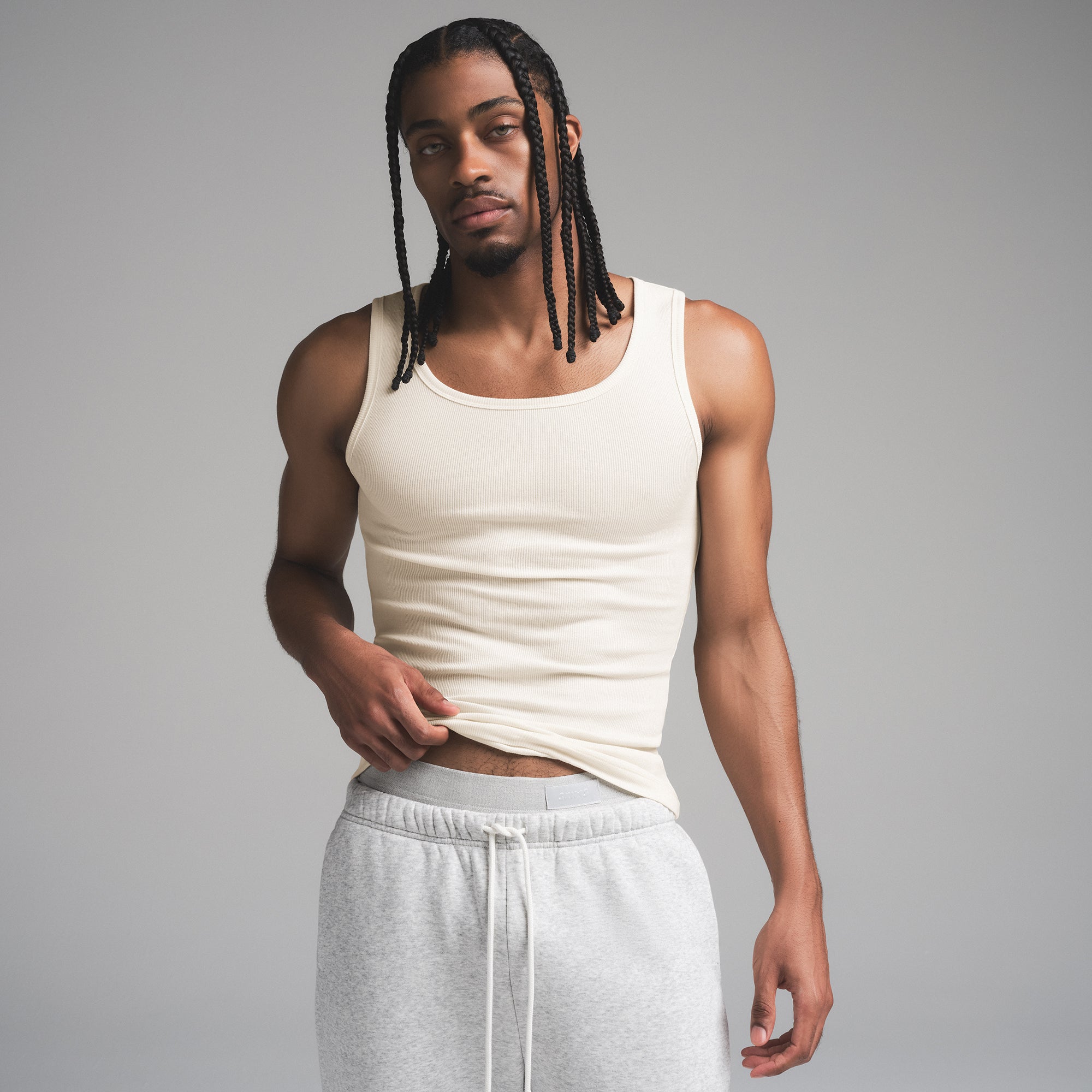 SKIMS COTTON MENS RIB TANK 3-PACK | ECRU MULTI - Image 3