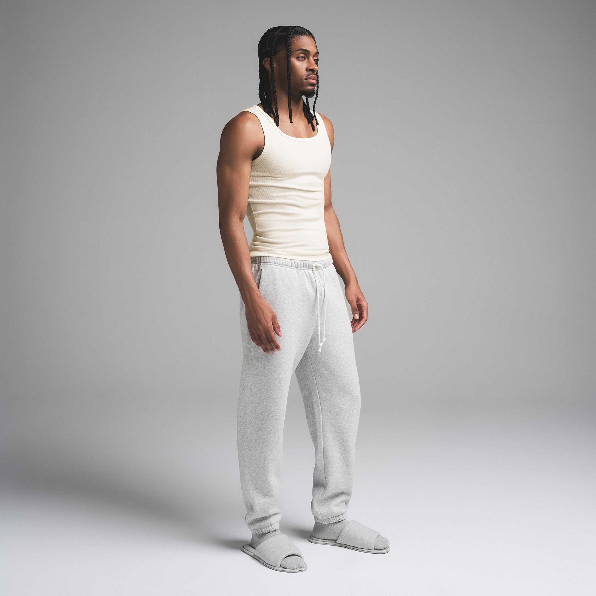 SKIMS COTTON MENS RIB TANK 3-PACK | ECRU MULTI - Image 2