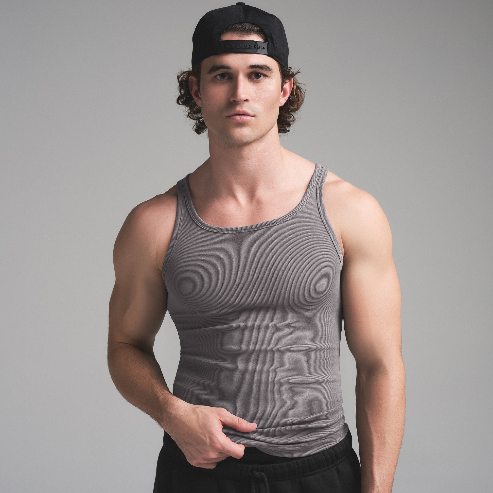 SKIMS COTTON MENS RIB TANK 3-PACK | HEATHER MULTI - Image 3