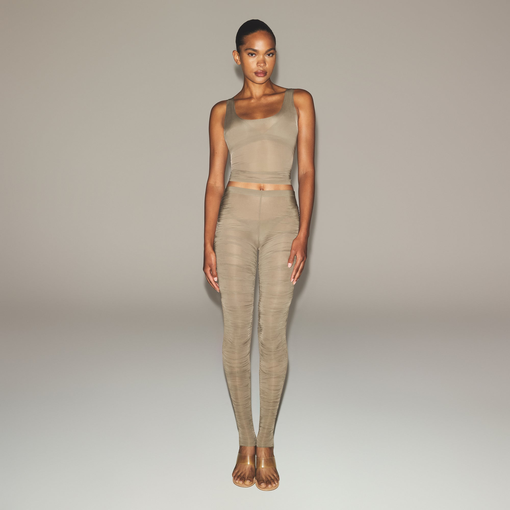 MILKY SHEER TANK | TRUFFLE - Image 2