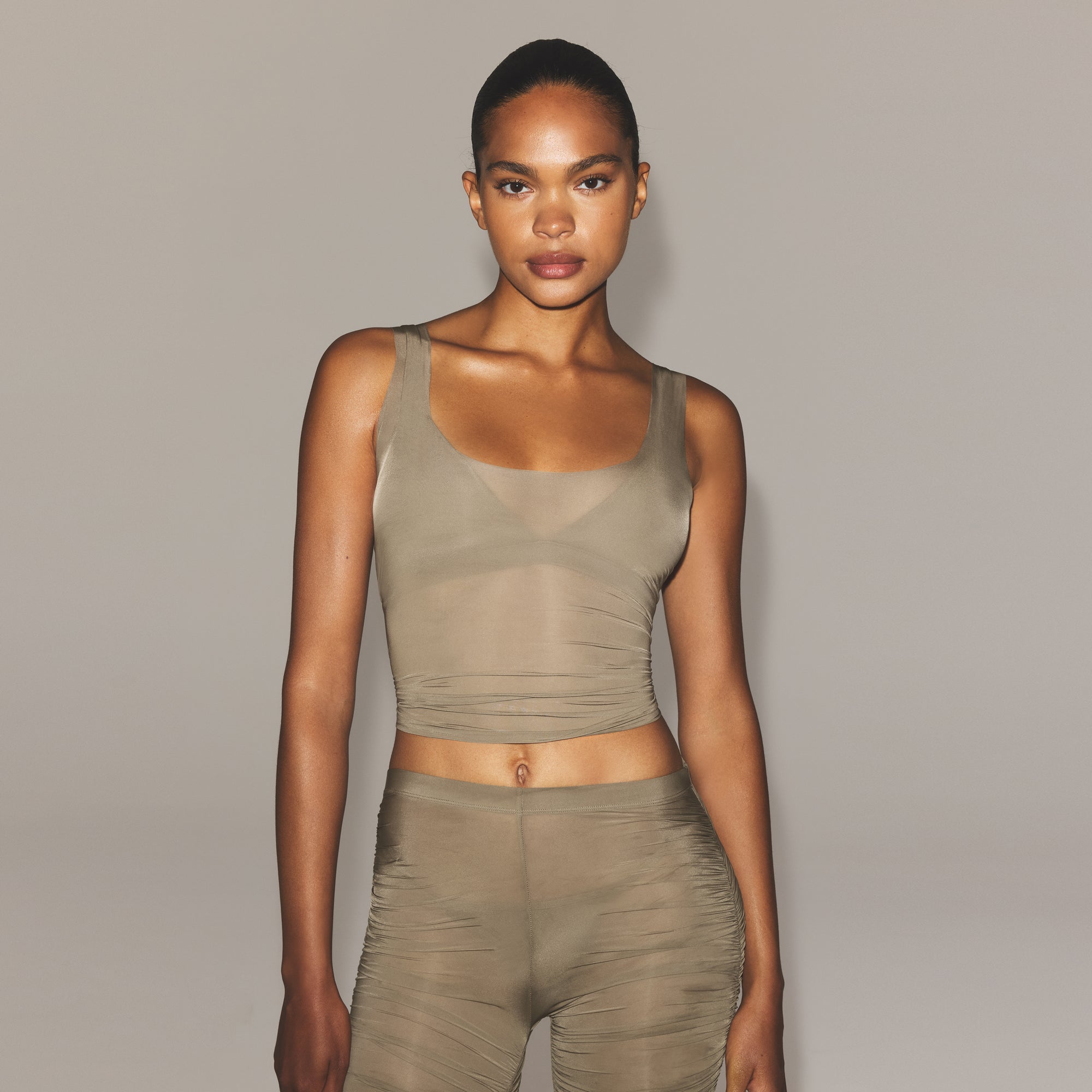 MILKY SHEER TANK | TRUFFLE - Image 4