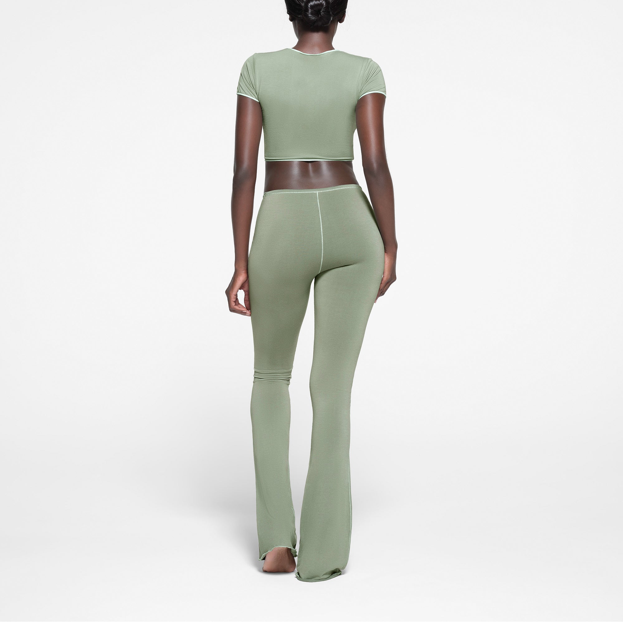 SEAMLESS MODAL CROPPED T-SHIRT | MINERAL - Image 3