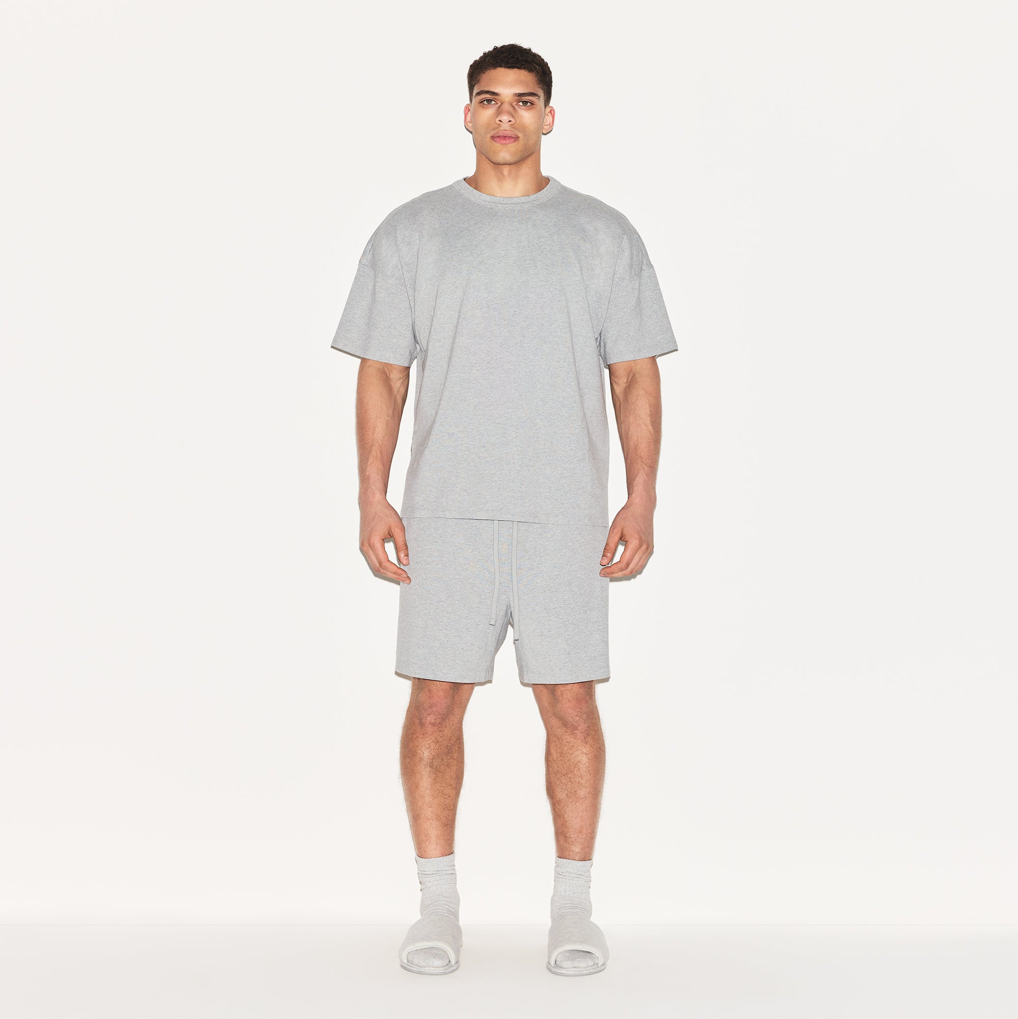 JERSEY LOUNGE MENS OVERSIZED T-SHIRT | HEATHER GREY - Image 3