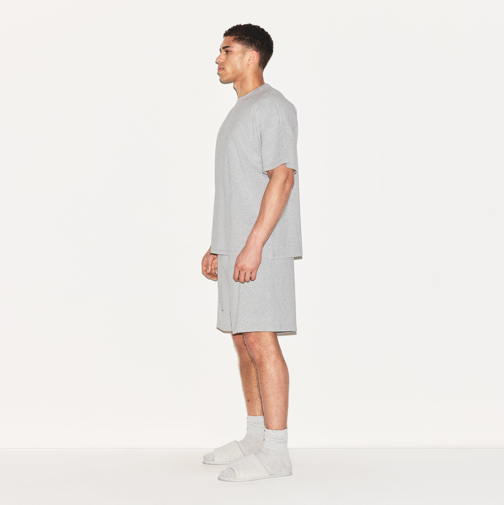 JERSEY LOUNGE MENS OVERSIZED T-SHIRT | HEATHER GREY - Image 2