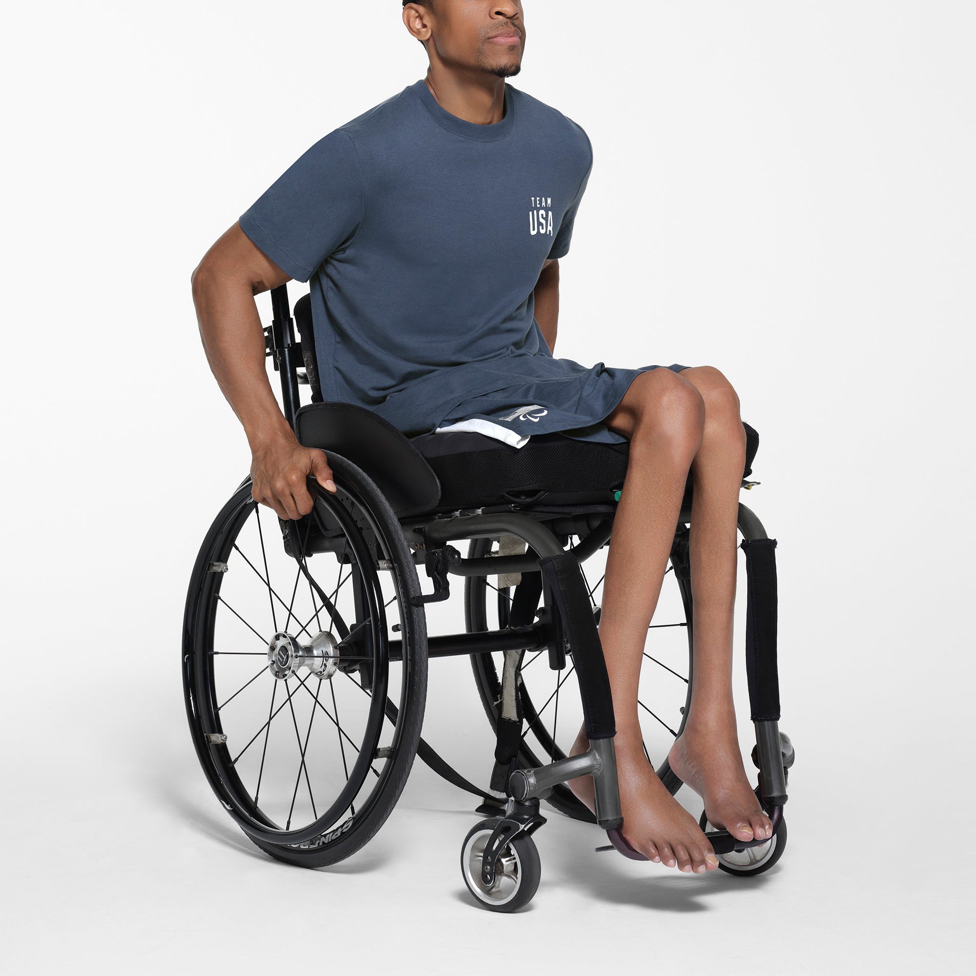 SKIMS FOR TEAM USA JERSEY SLEEP MENS PARALYMPIC T-SHIRT | NAVY - Image 2