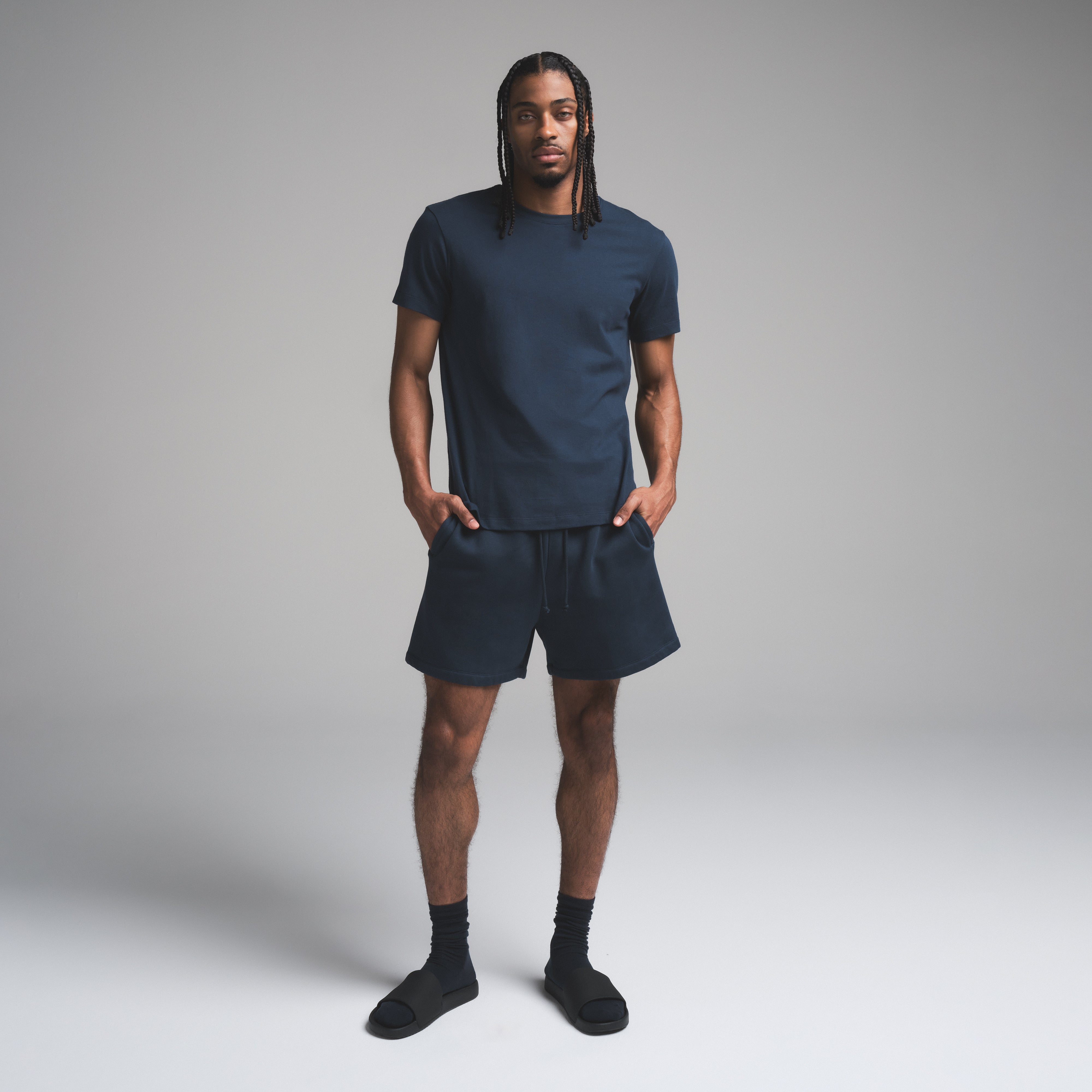 SKIMS COTTON MENS CLASSIC T-SHIRT | NAVY