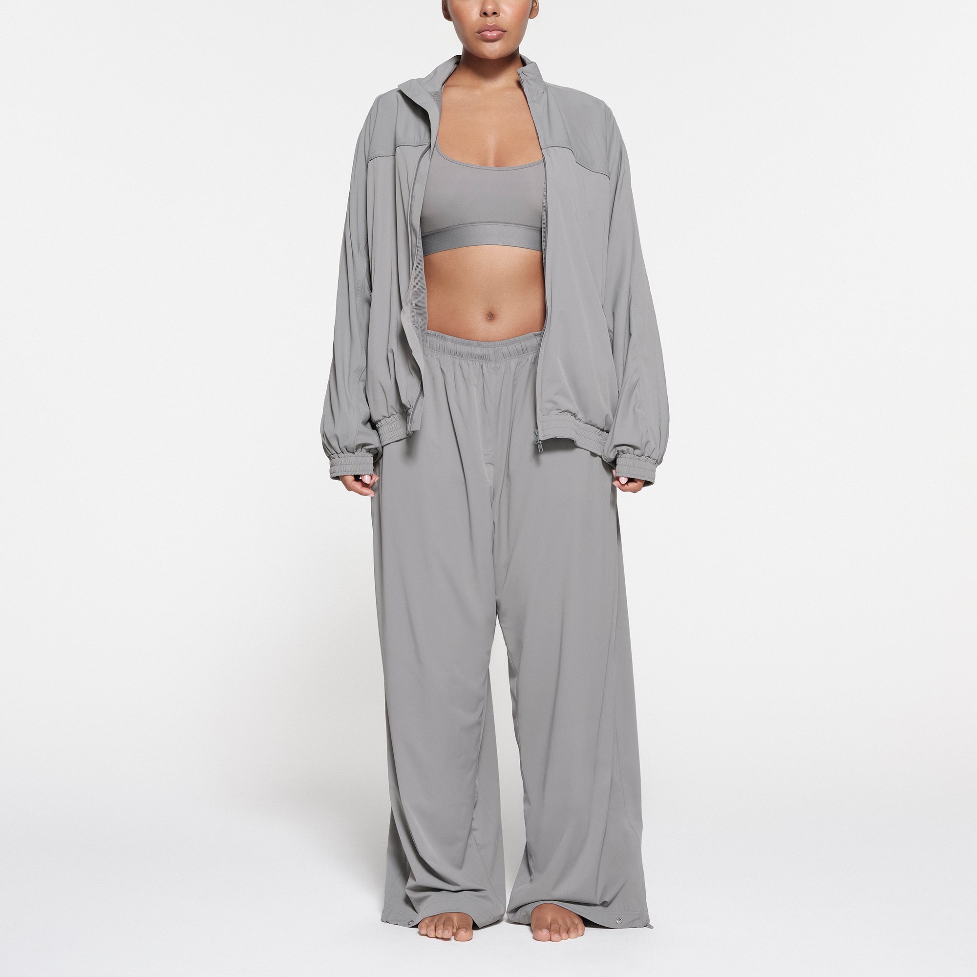 SKIMS TRACK WOVEN NYLON OVERSIZED JACKET | PACIFIC