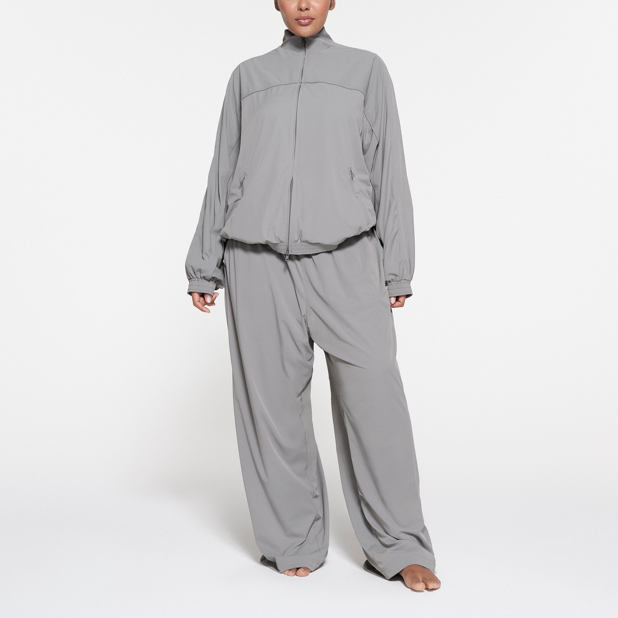 SKIMS TRACK WOVEN NYLON OVERSIZED JACKET | PACIFIC - Image 4