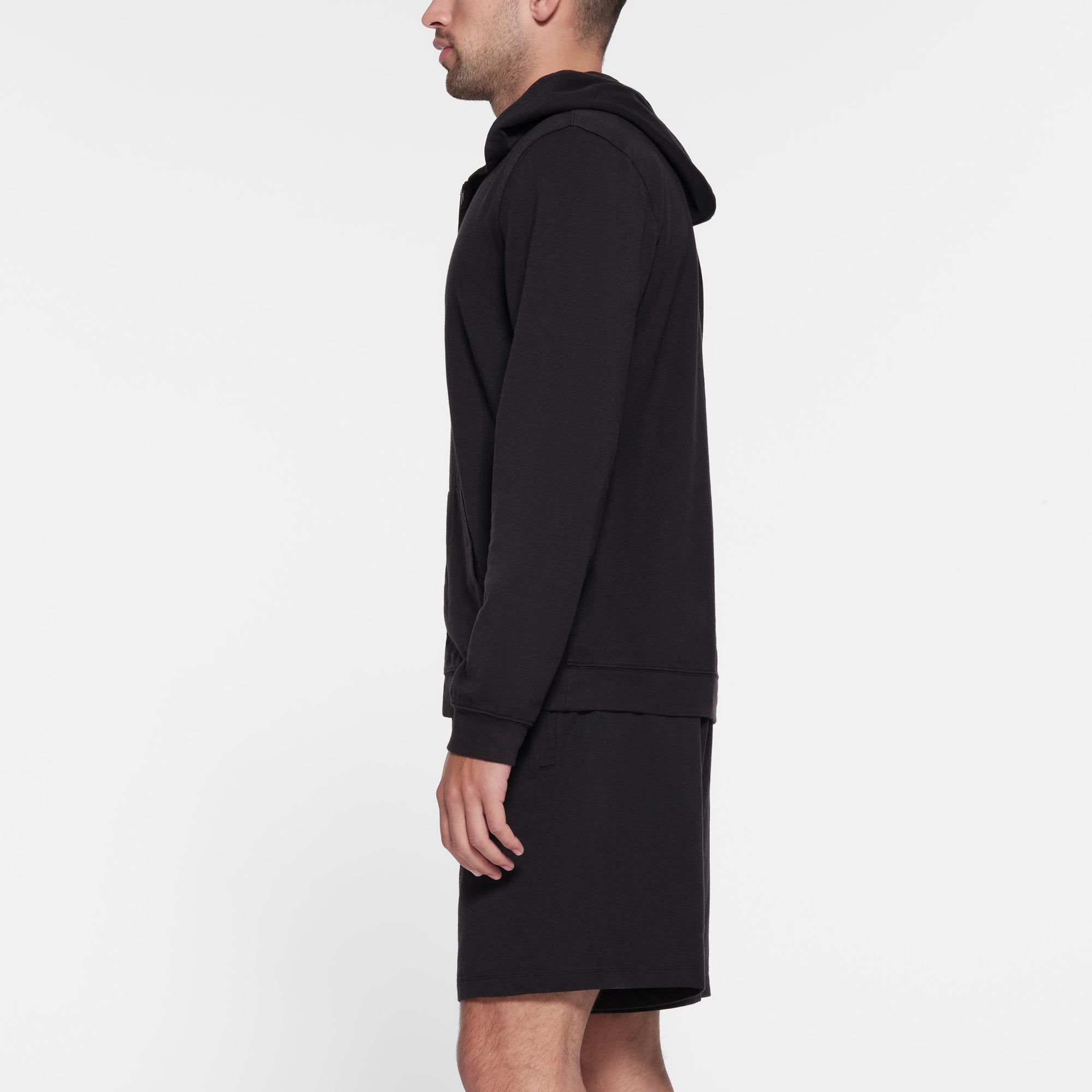 JERSEY LOUNGE MENS ZIP UP HOODIE | OBSIDIAN - Image 2