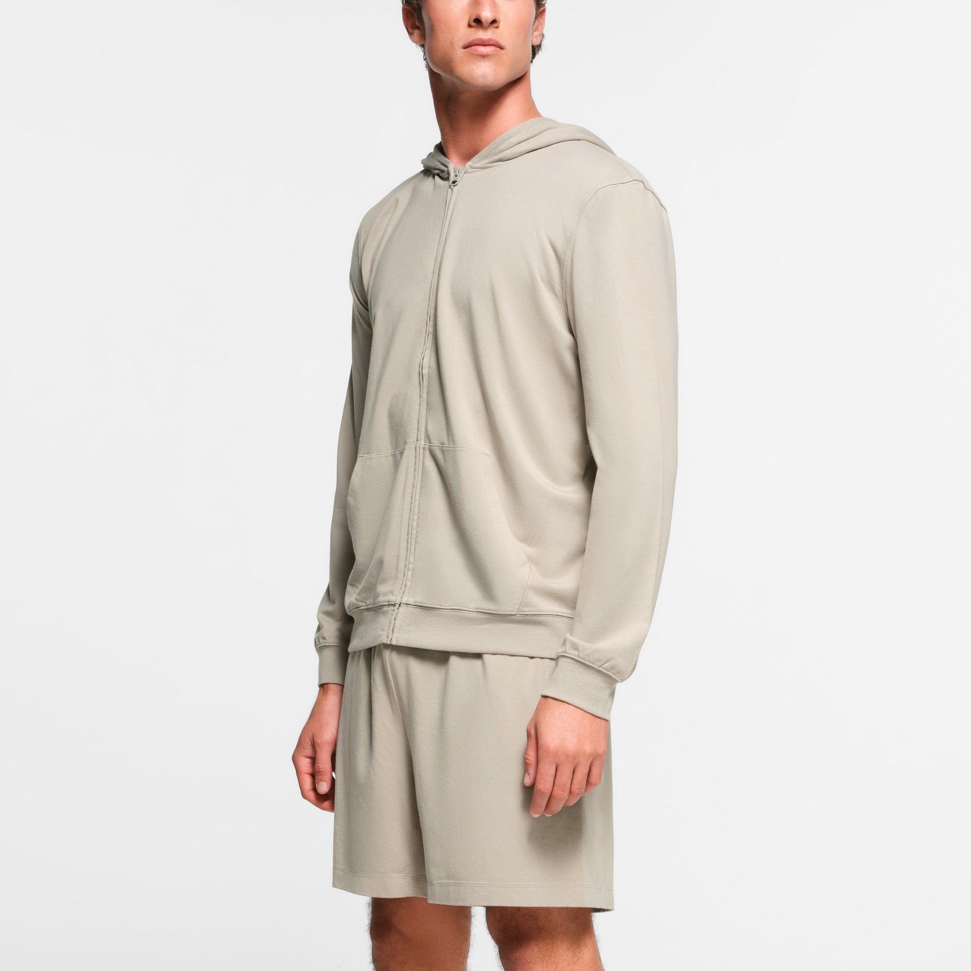 JERSEY LOUNGE MENS ZIP UP HOODIE | SHALE - Image 2