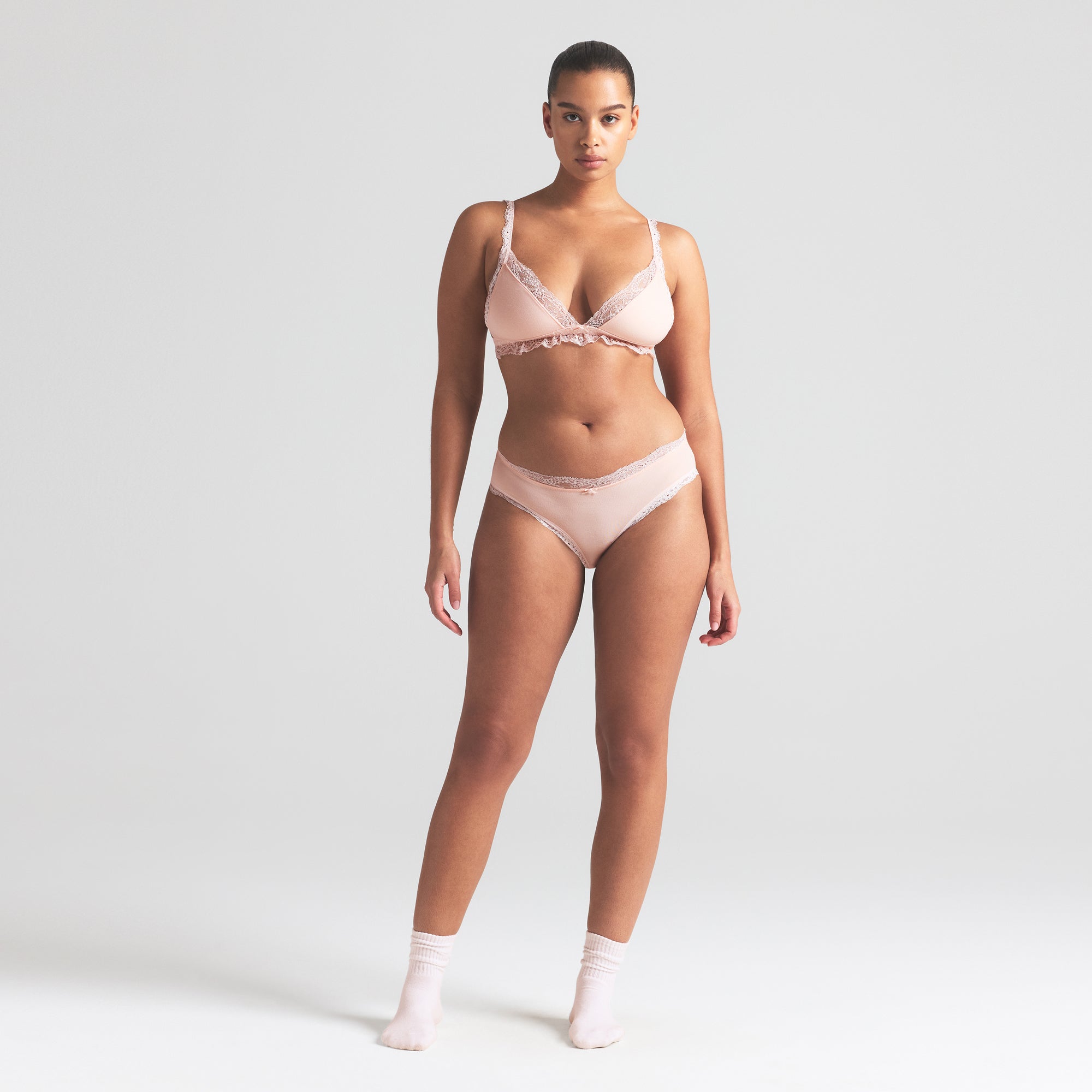 COTTON JERSEY LACE TRIANGLE BRALETTE | PRIMROSE - Image 3