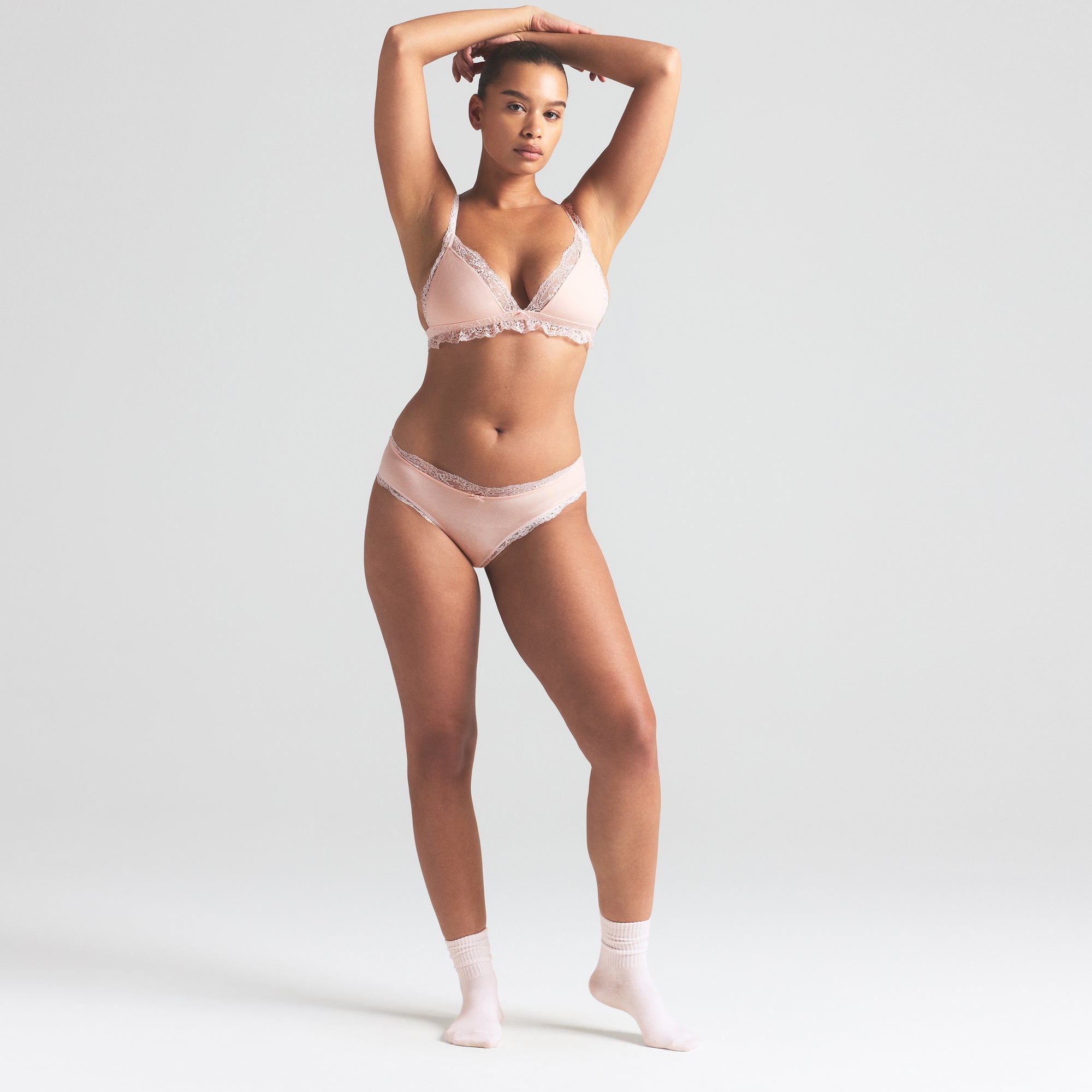 COTTON JERSEY LACE TRIANGLE BRALETTE | PRIMROSE - Image 2