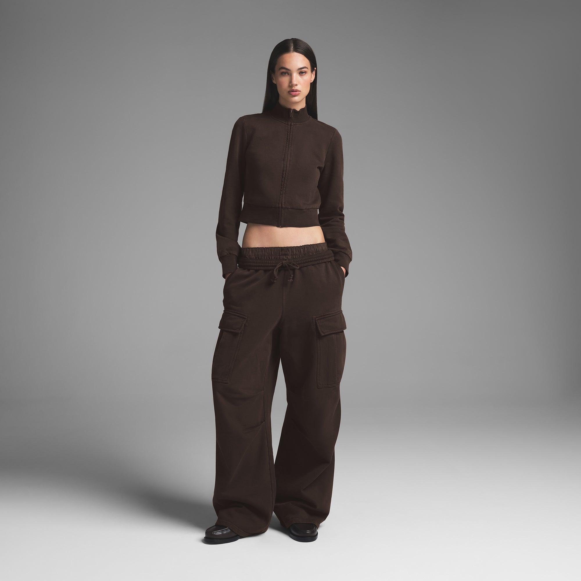 BOYFRIEND FLEECE CARGO PANT | ESPRESSO