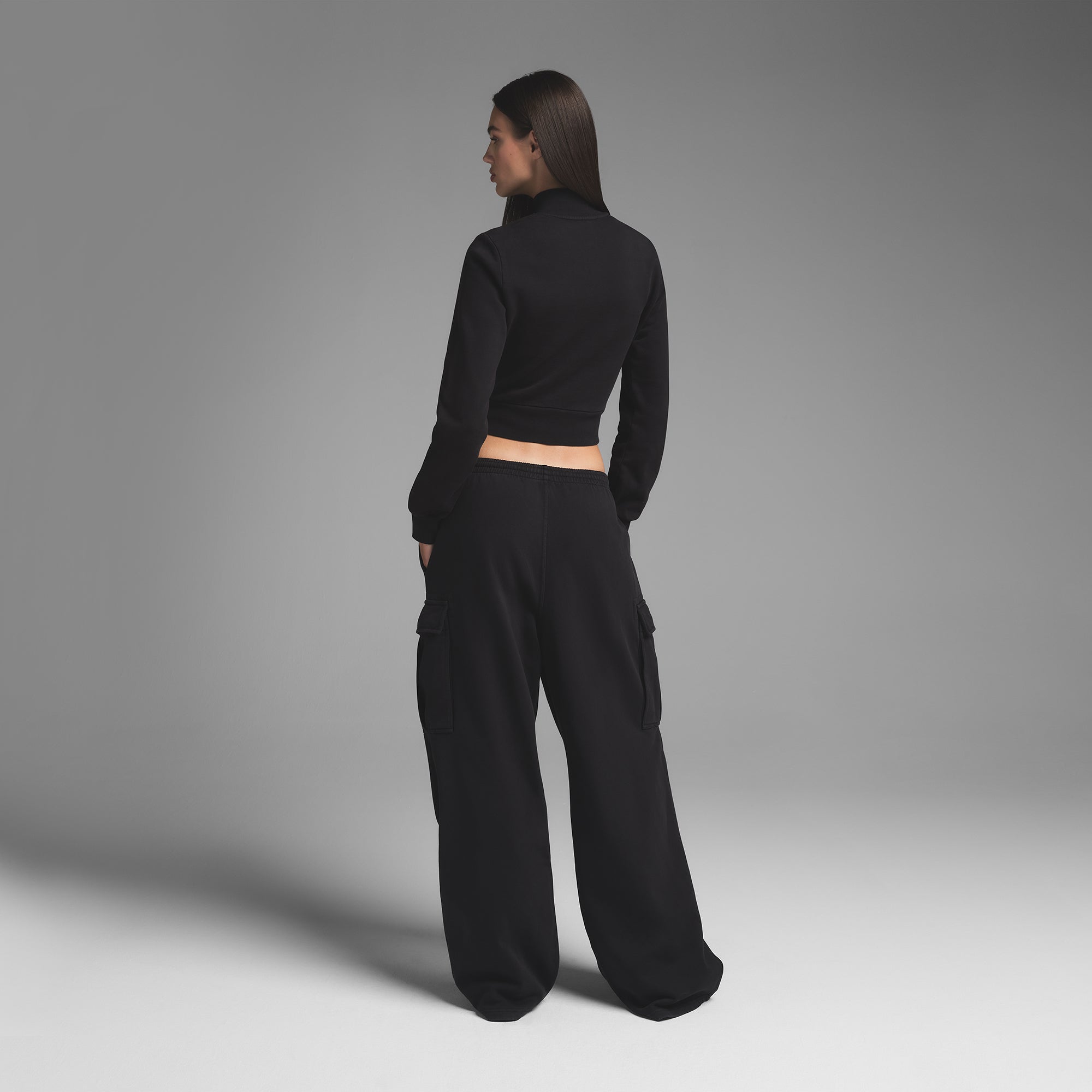 BOYFRIEND FLEECE CARGO PANT | WASHED ONYX - Image 3