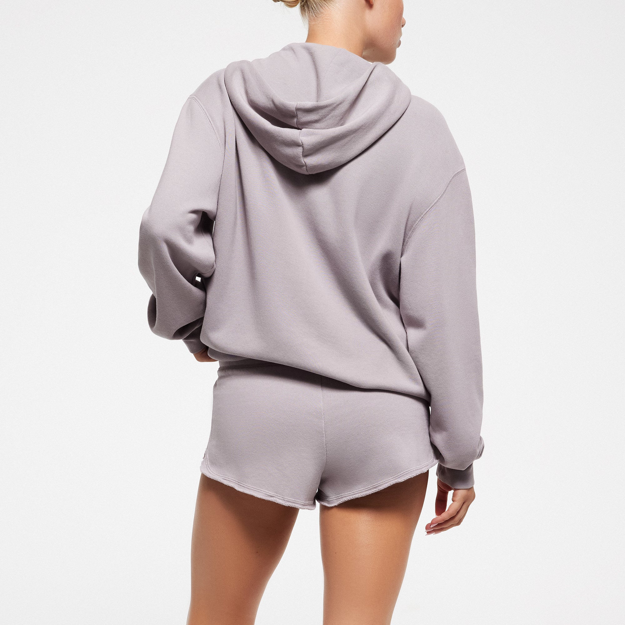 FRENCH TERRY OVERSIZED ZIP UP HOODIE | OYSTER - Image 3