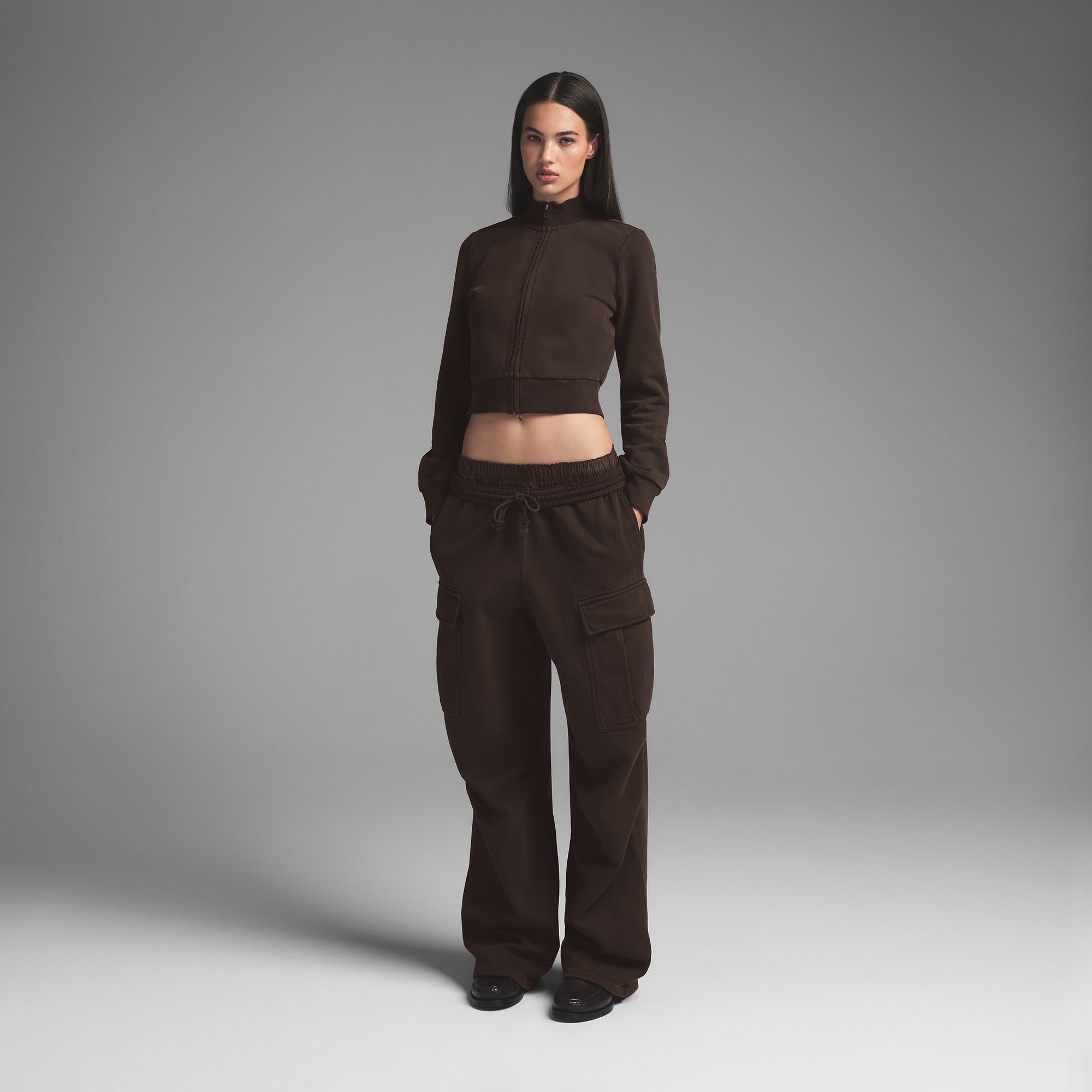 BOYFRIEND FLEECE TRACK JACKET | ESPRESSO - Image 4