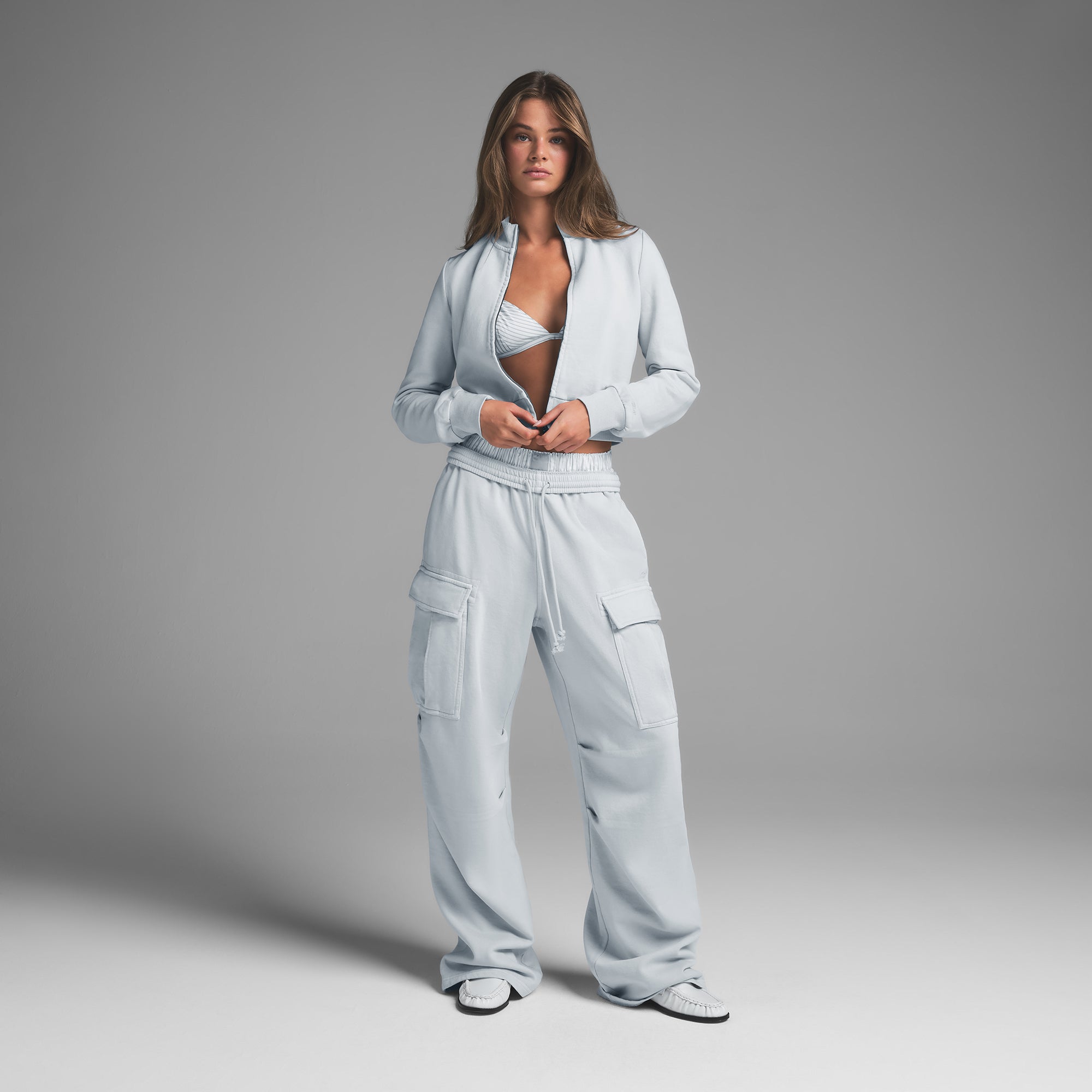 BOYFRIEND FLEECE TRACK JACKET | ZEN BLUE - Image 3