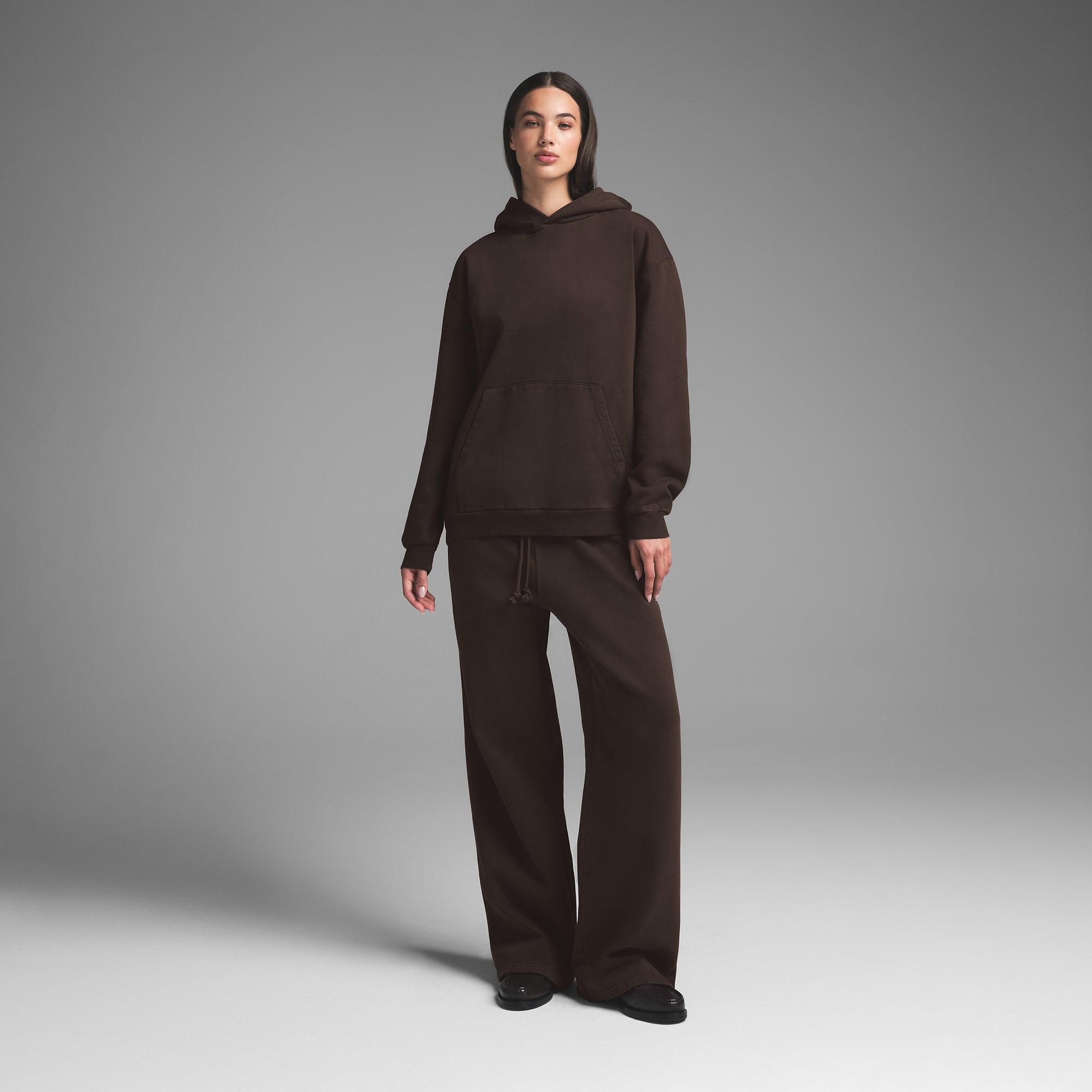 BOYFRIEND FLEECE HOODIE | ESPRESSO