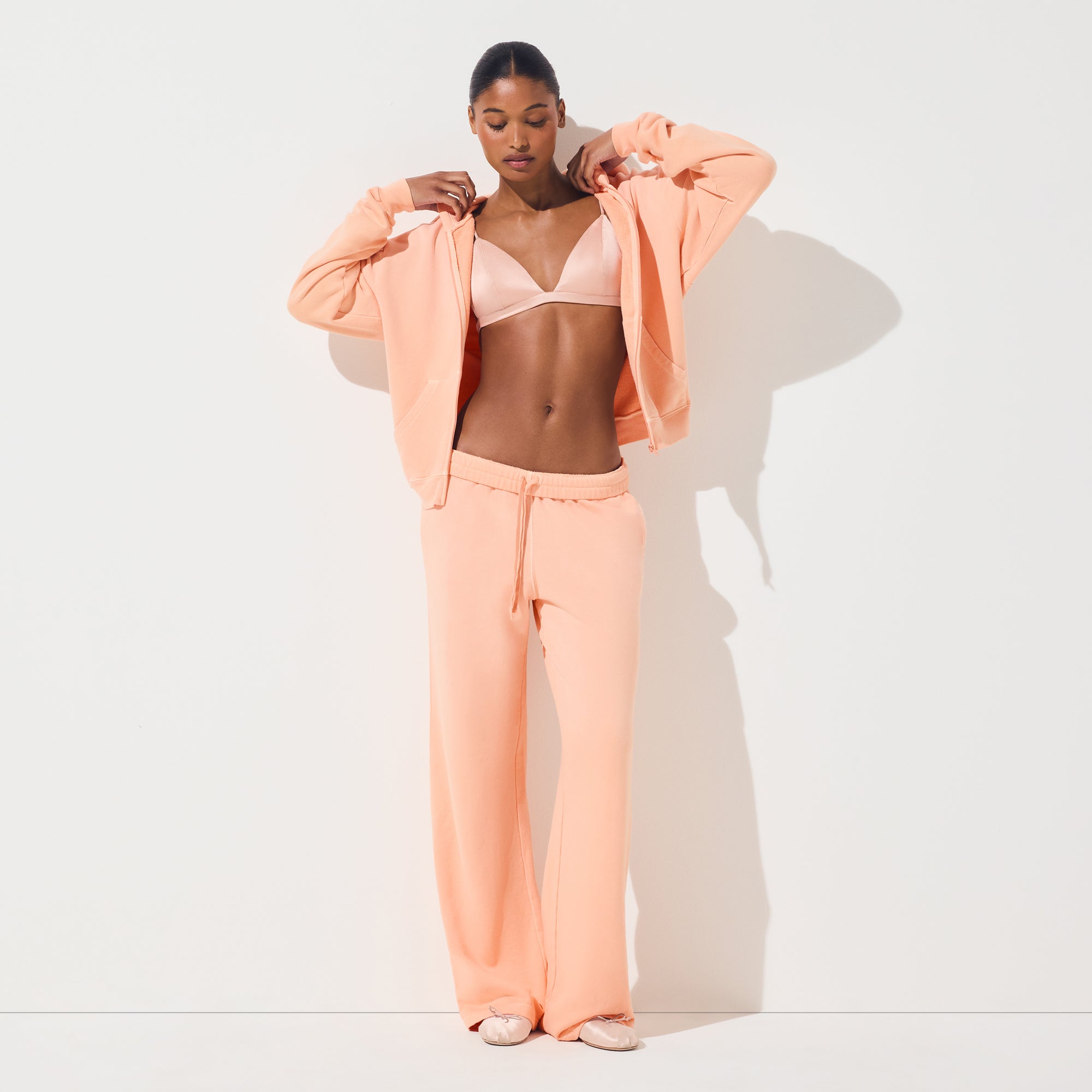 FRENCH TERRY ZIP UP HOODIE | CANTALOUPE - Image 3