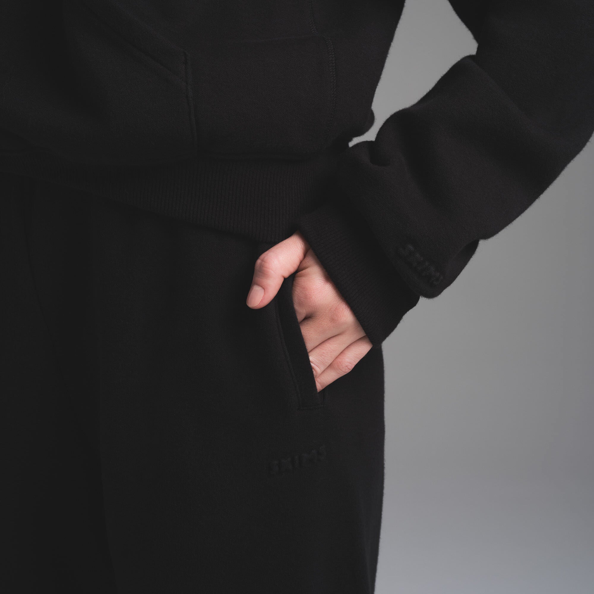 COTTON FLEECE CLASSIC ZIP UP HOODIE | ONYX - Image 4