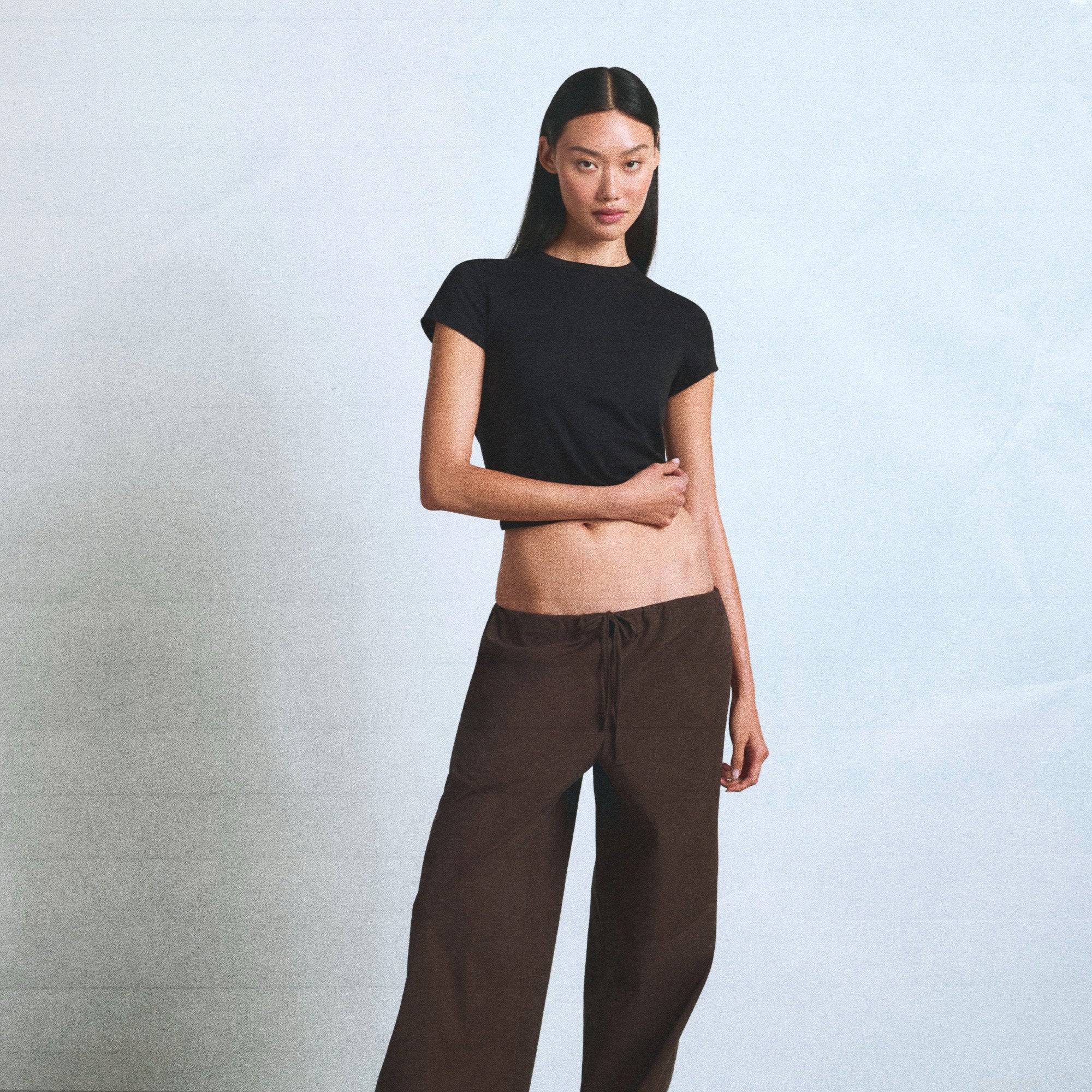 COTTON POPLIN STRAIGHT LEG PANT | WASHED DARK SEPIA - Image 4