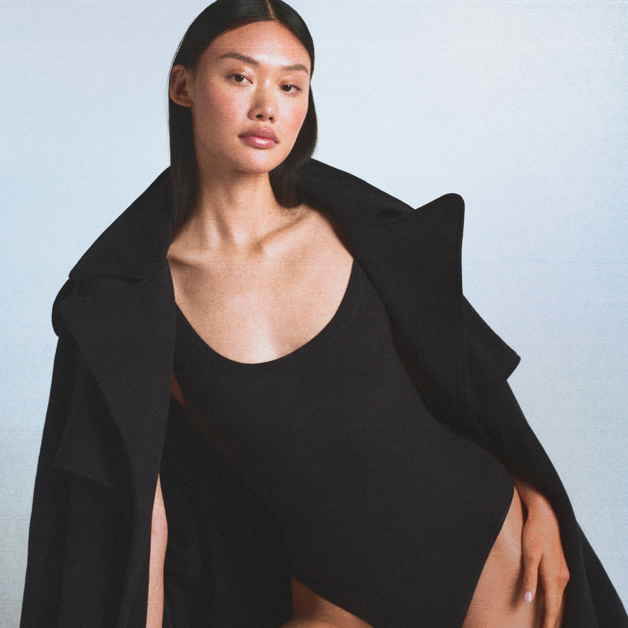 COTTON RIB TANK BODYSUIT | SOOT - Image 5